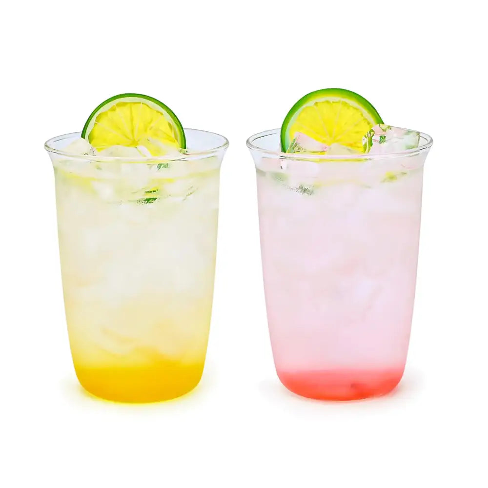 2 PCS Clear Glass Cups - Transparent
