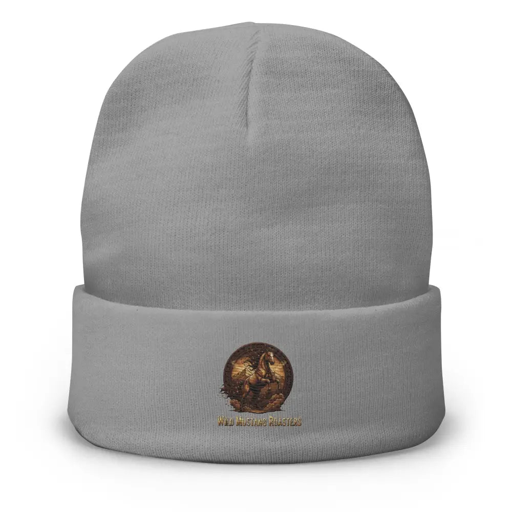 Embroidered Beanie - Gray