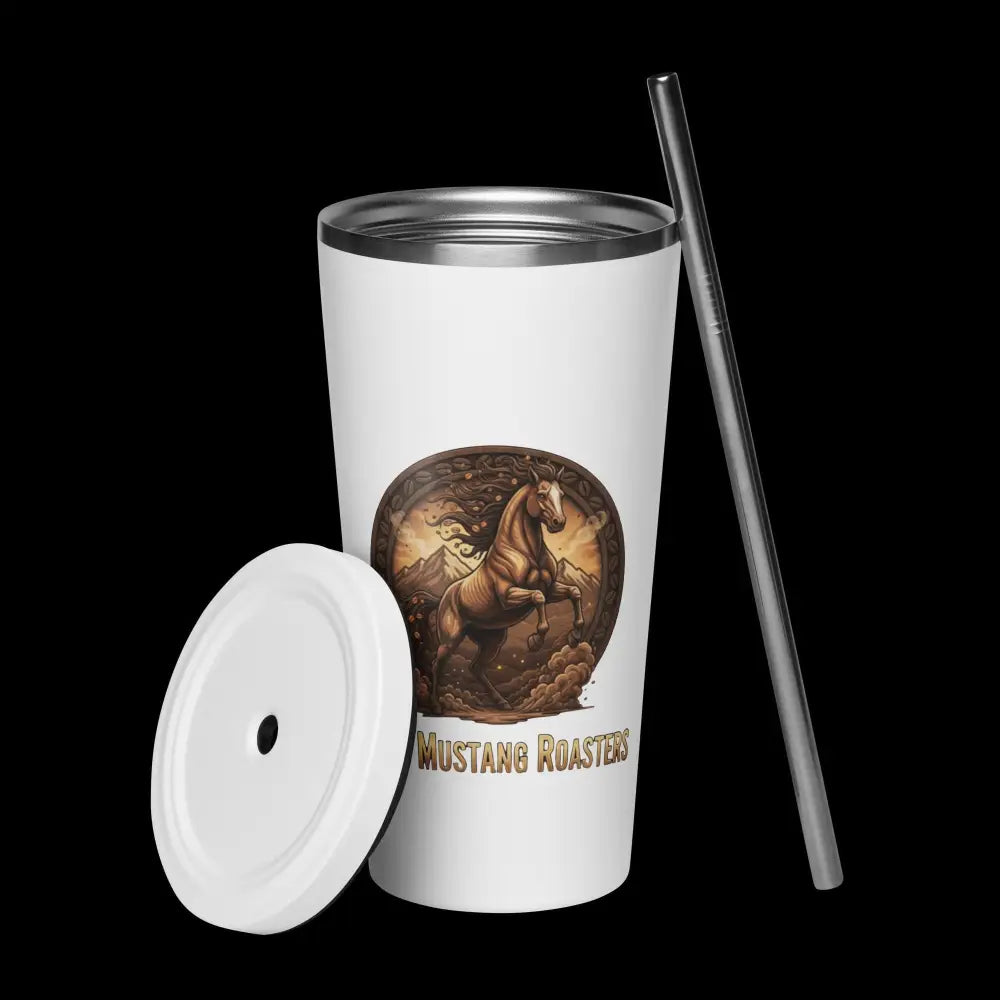Tumbler w/straw - White