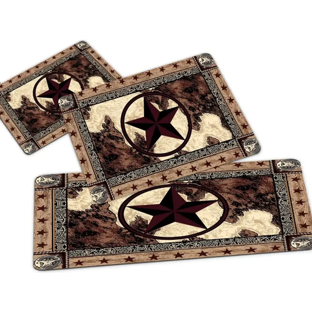 Western Kitchen Rug Set of 3 - n/a