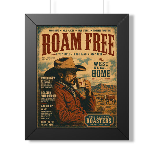 "Roam Free" Vintage Western Coffee Print