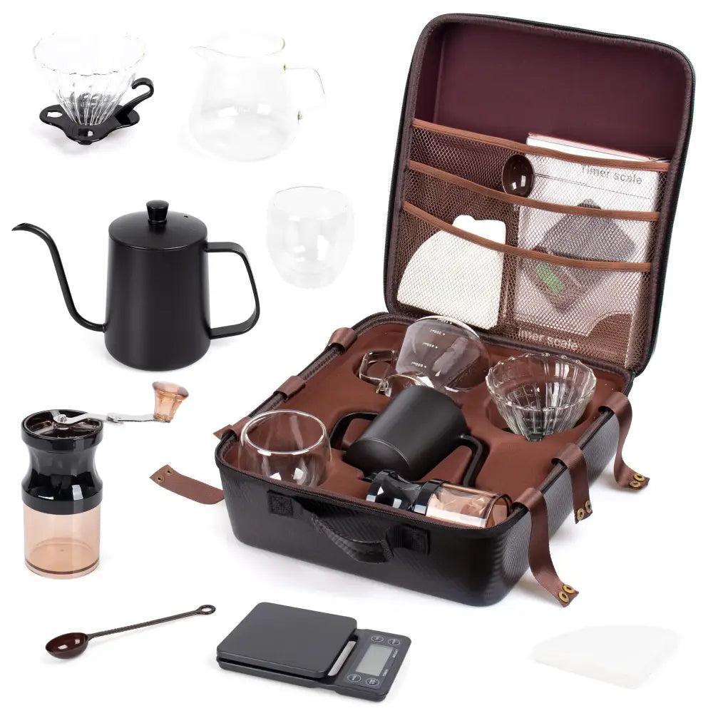 9-Piece Coffee Making & Serving Full Travel Set - modern
