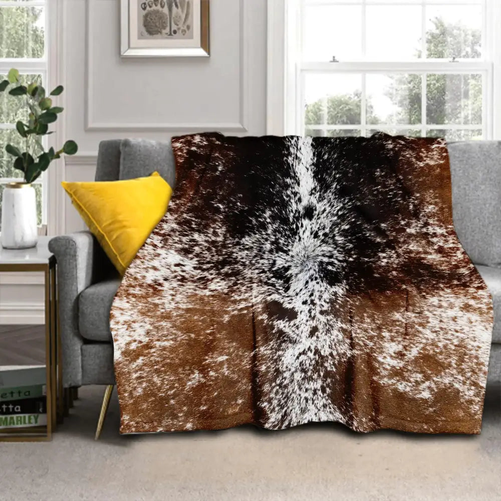 Cow Print Western Blanket - 2 / 60x80 Inch