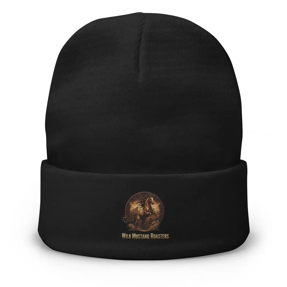 Embroidered Beanie - Black