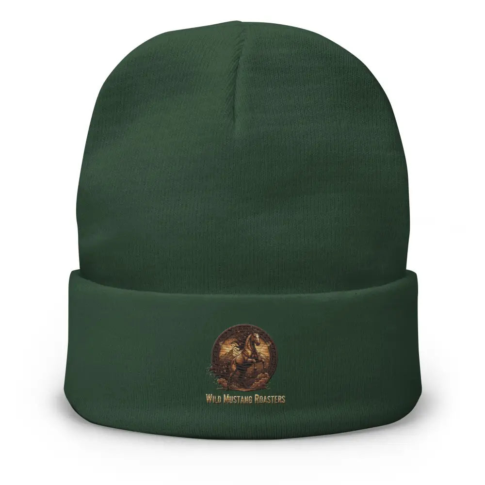 Embroidered Beanie - Dark green