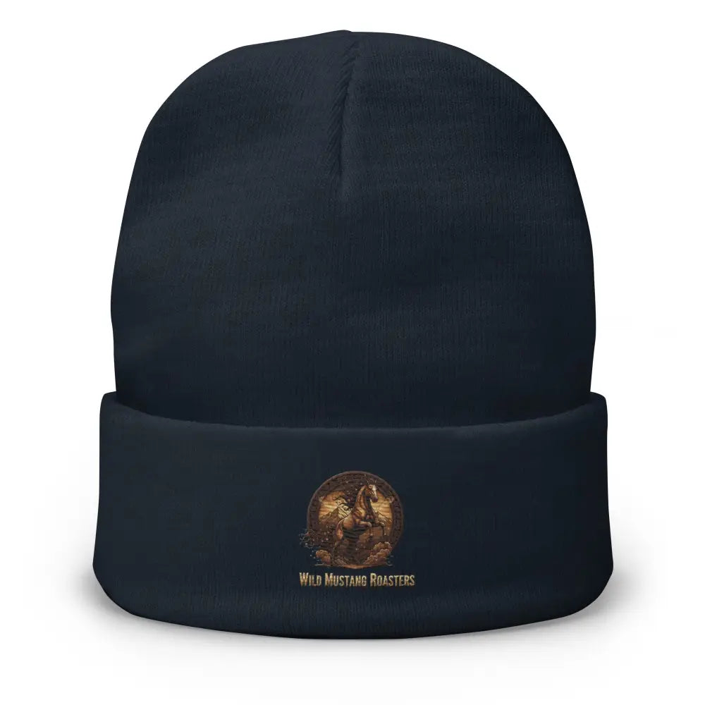 Embroidered Beanie - Navy