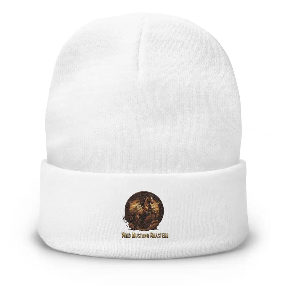 Embroidered Beanie - White