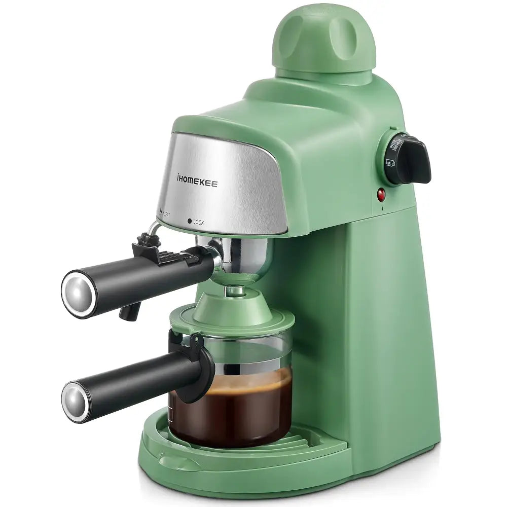 Espresso and Cappuccino Machine w/Fast Heating Function 1-4 Cups - Green