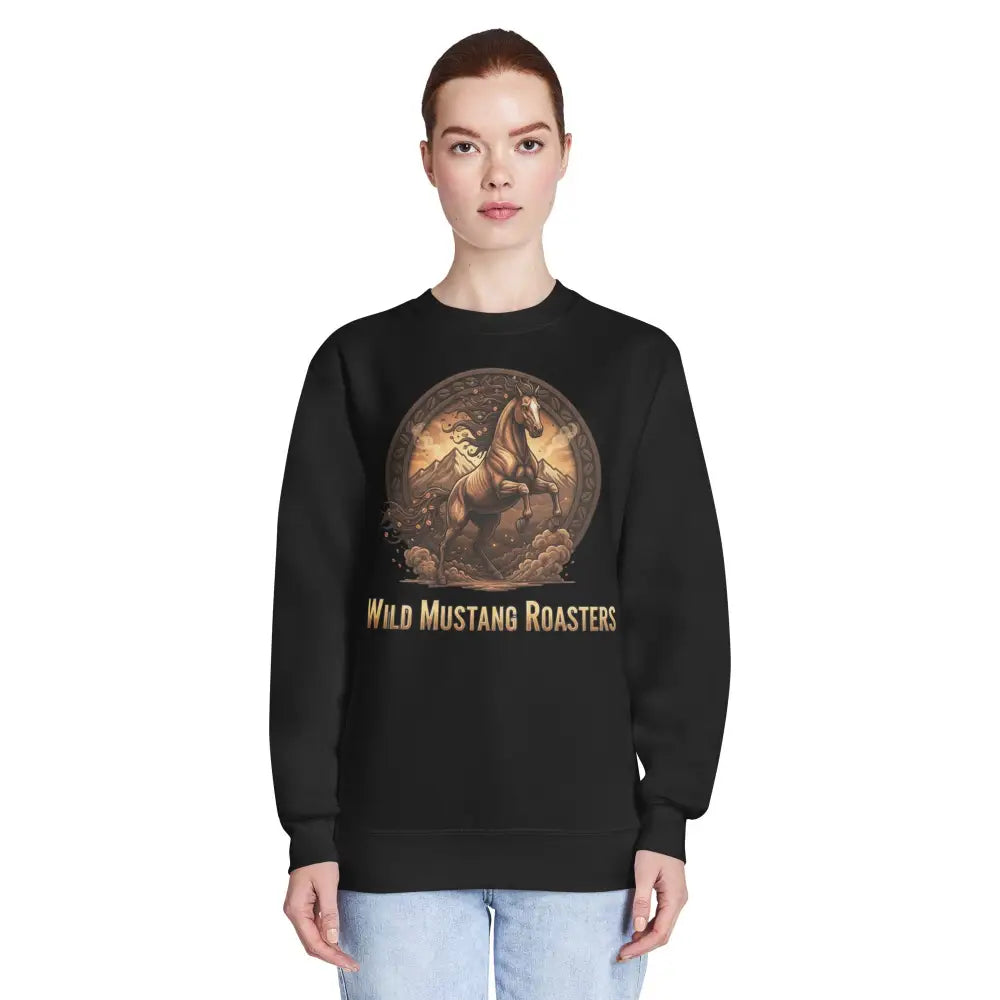 Wild Mustang Roasters Crew Neck Sweatshirt - Black / S