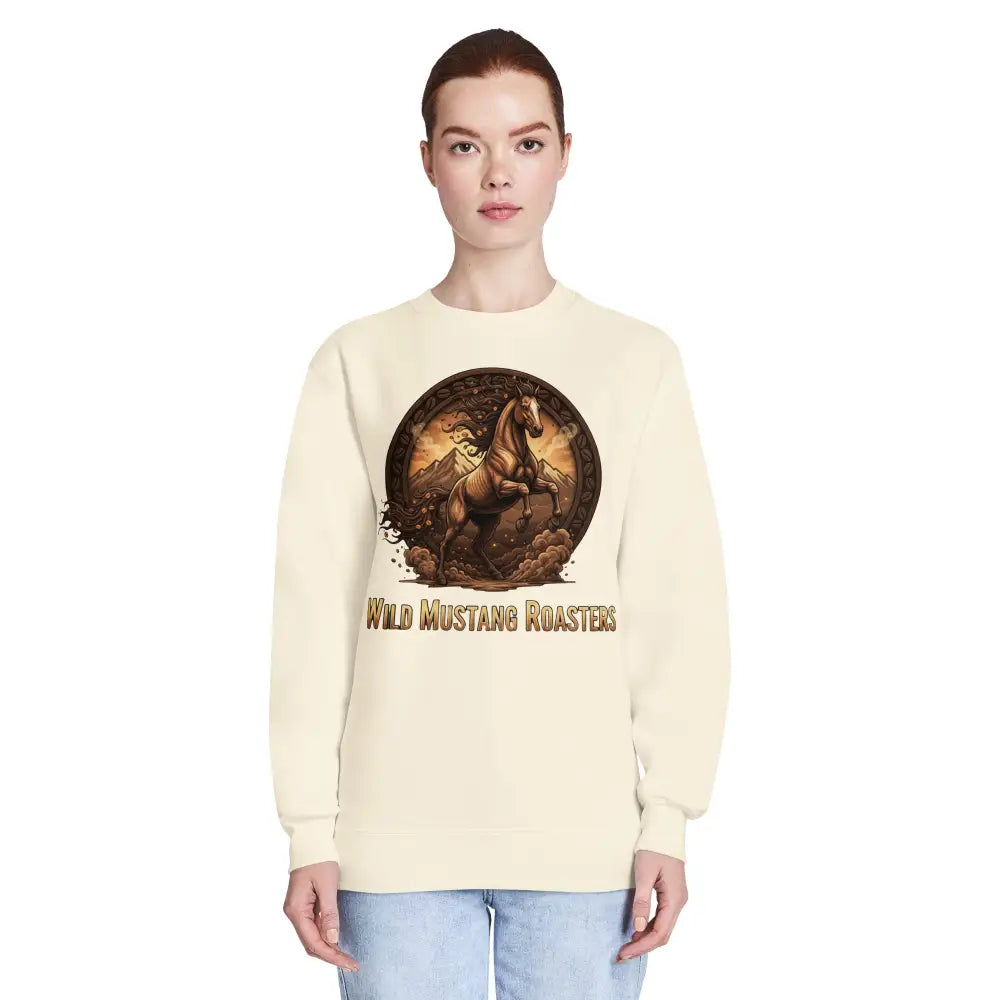 Wild Mustang Roasters Crew Neck Sweatshirt - Sandshell / S