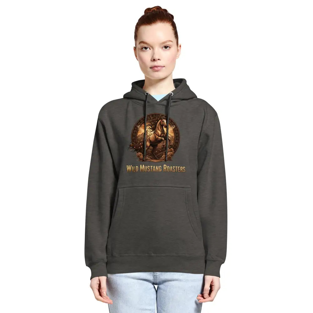 Wild Mustang Roasters Hoodie - Charcoal Heather / S