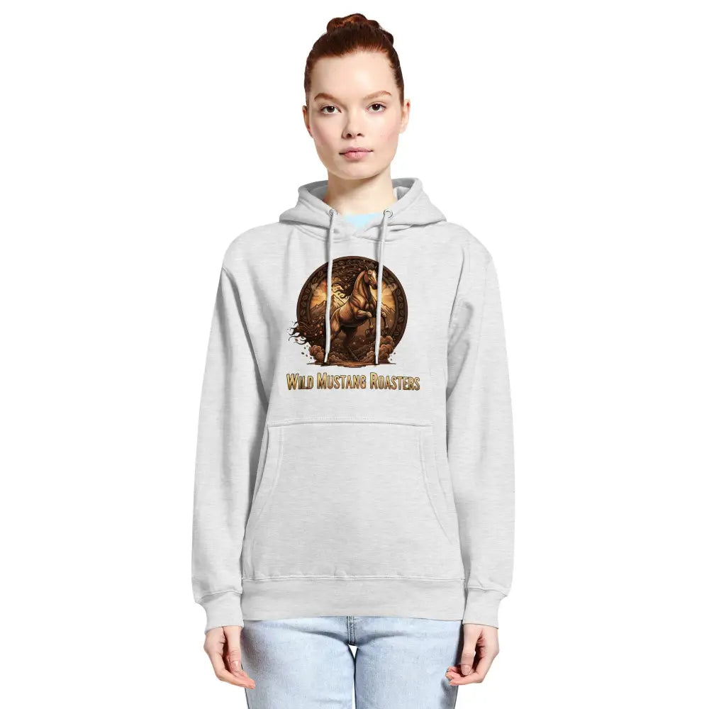 Wild Mustang Roasters Hoodie - Heather Grey / S