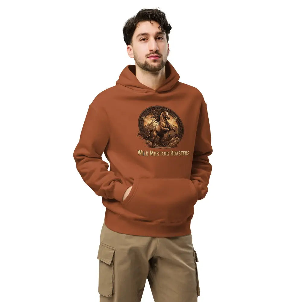 Wild Mustang Roasters Oversized Hoodie - Clay / S