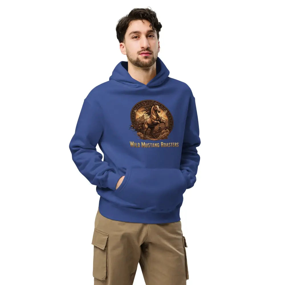Wild Mustang Roasters Oversized Hoodie - Cobalt / S