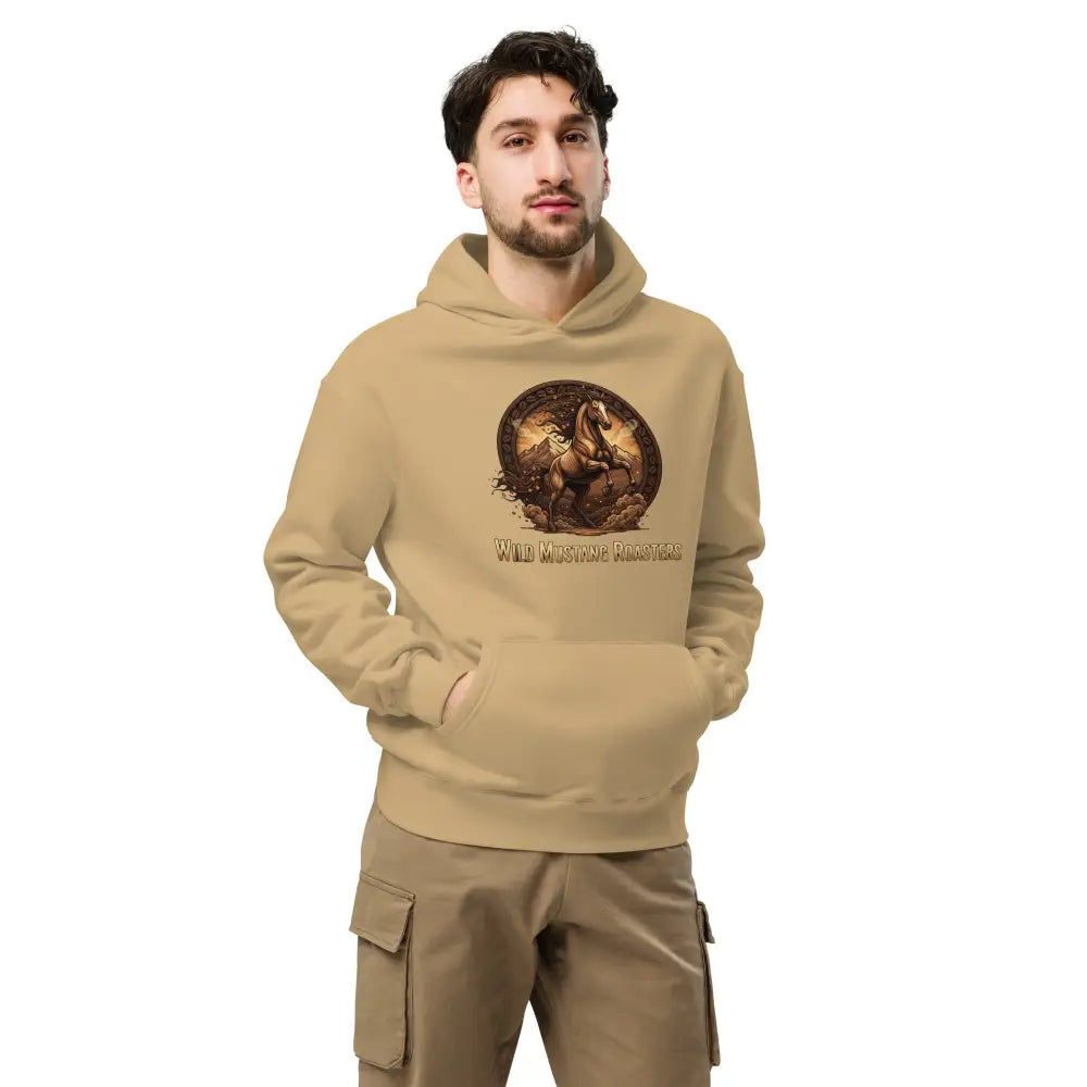 Wild Mustang Roasters Oversized Hoodie - Sand / S