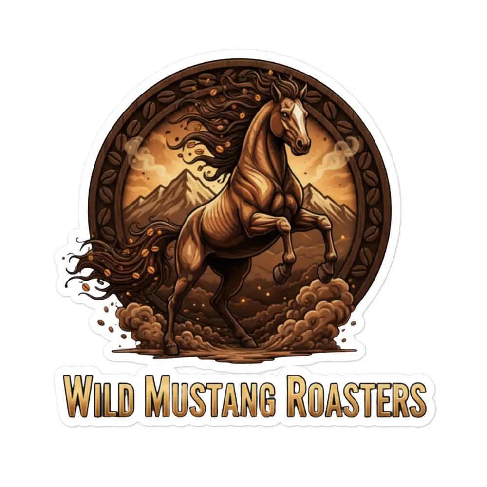 Wild Mustang Roasters Sticker - 5.5″×5.5″