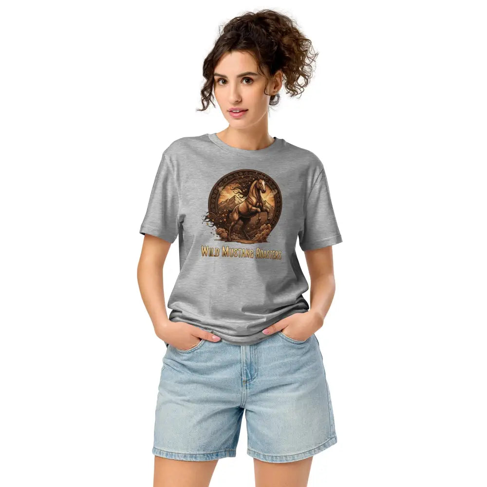 Wild Mustang Roasters T-Shirt - Heather Grey / S