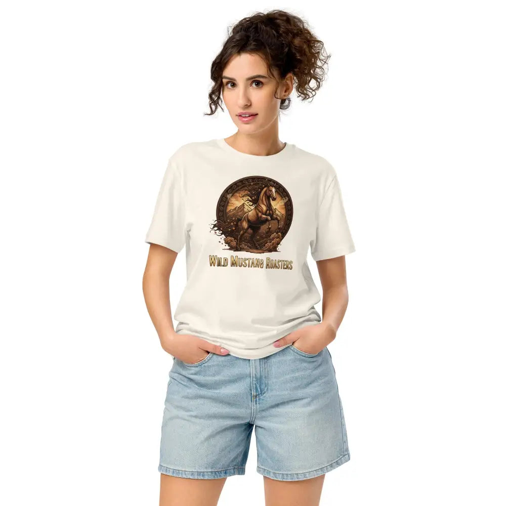 Wild Mustang Roasters T-Shirt - Vintage White / S