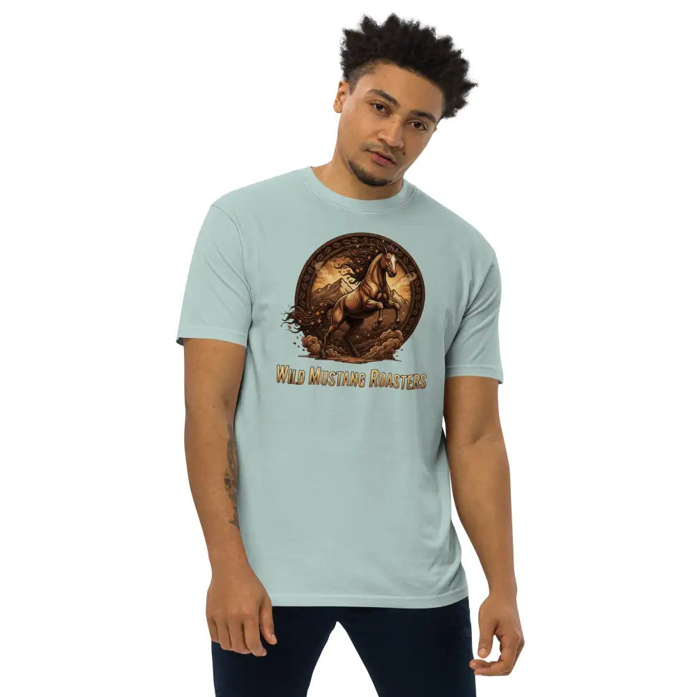 Wild Mustang Roasters Tee - Agave / S