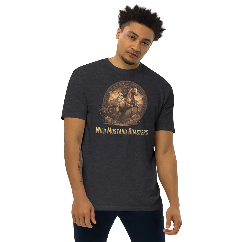 Wild Mustang Roasters Tee - Charcoal Heather / S