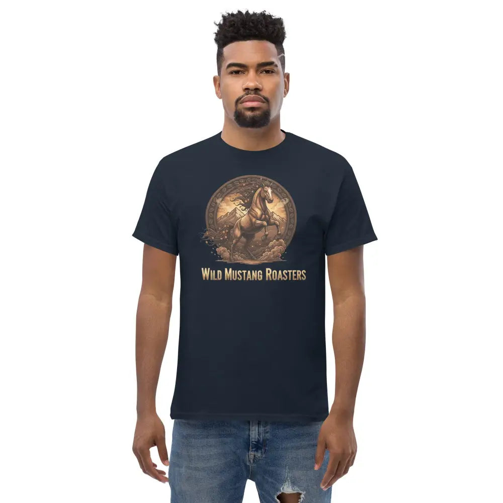 Wild Mustang Roasters Tee - Navy / S