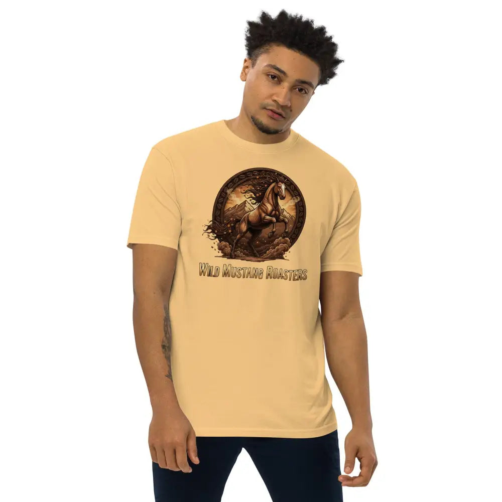 Wild Mustang Roasters Tee - Vintage Gold / S