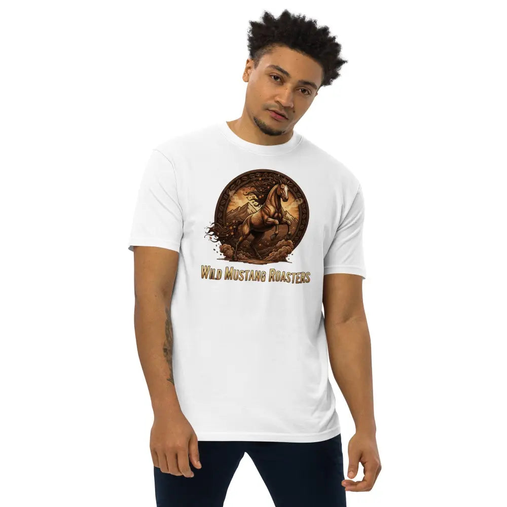 Wild Mustang Roasters Tee - White / S