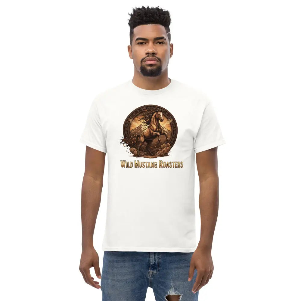 Wild Mustang Roasters Tee - White / S