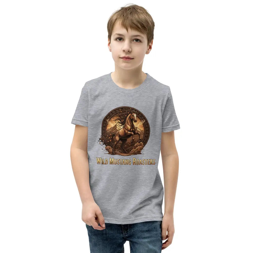 Youth Wild Mustang Tee - Athletic Heather / S