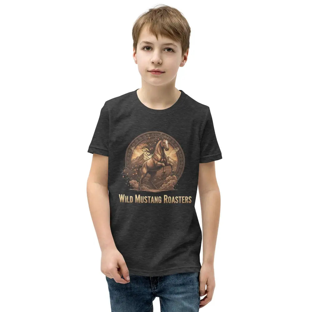 Youth Wild Mustang Tee - Dark Grey Heather / S