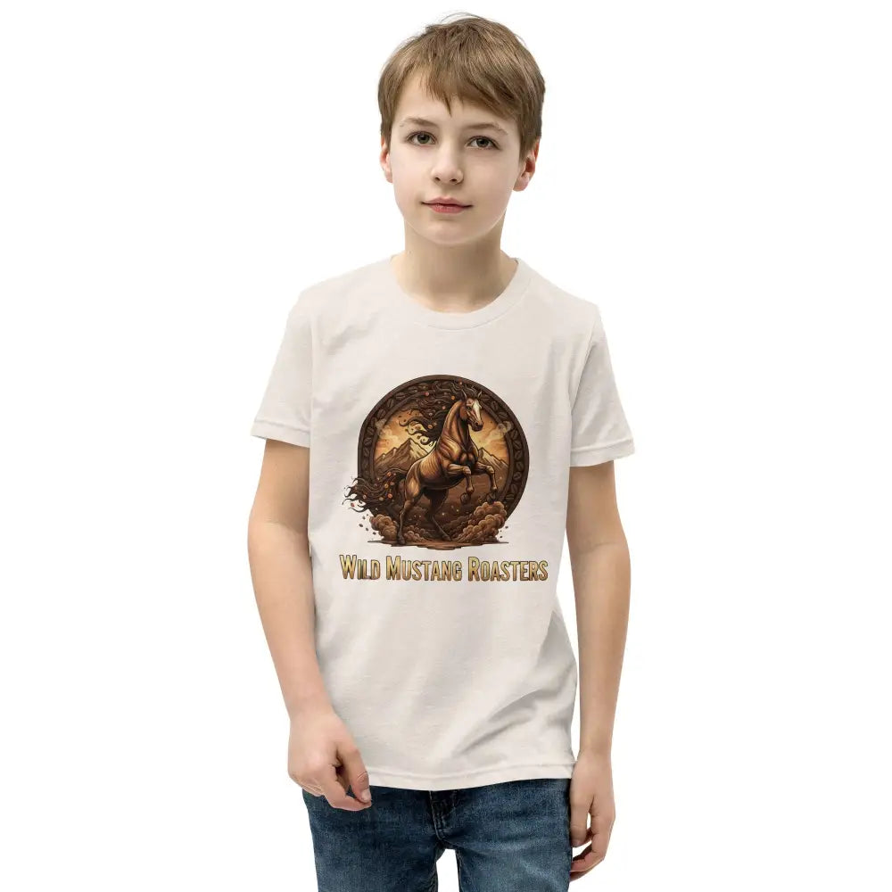 Youth Wild Mustang Tee - Heather Dust / S